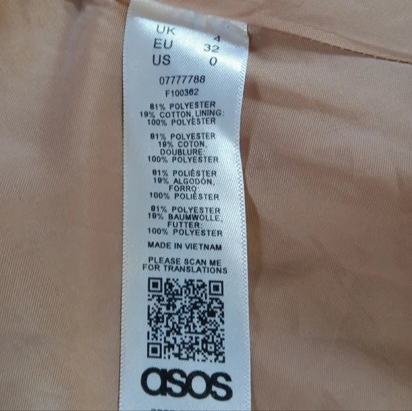 ASOS Skater Trench Coat Size 0 - Picture 8 of 8